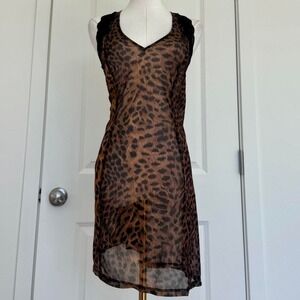 Y2K Indie Sleaze Sheer Animal Print Top Grunge Going Out Alt Girl Party Dress